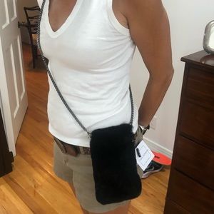 Linda Richards rabbit fur purse